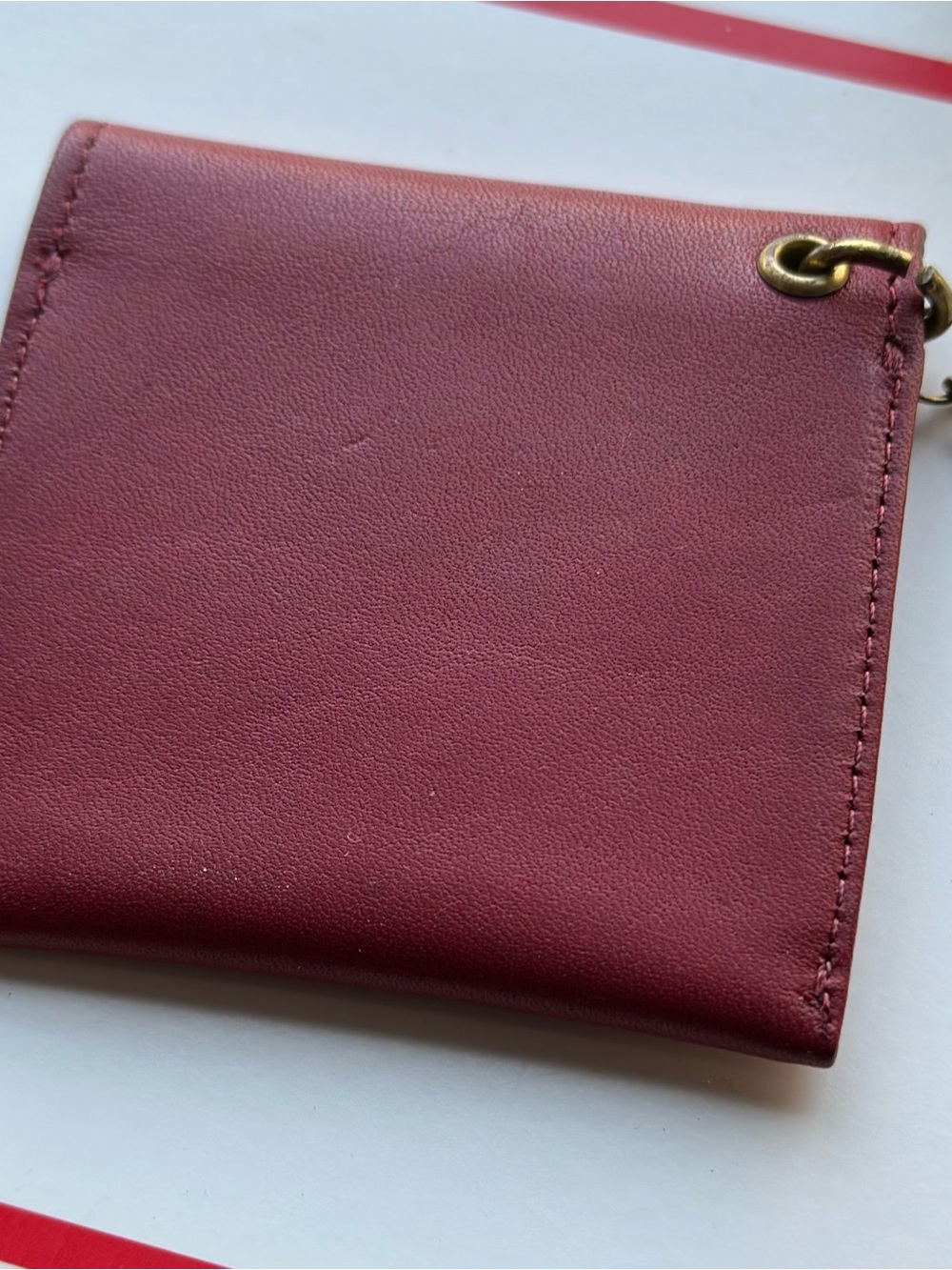 Coach Mini Keychain Pouch - Red - Picture 4 of 10